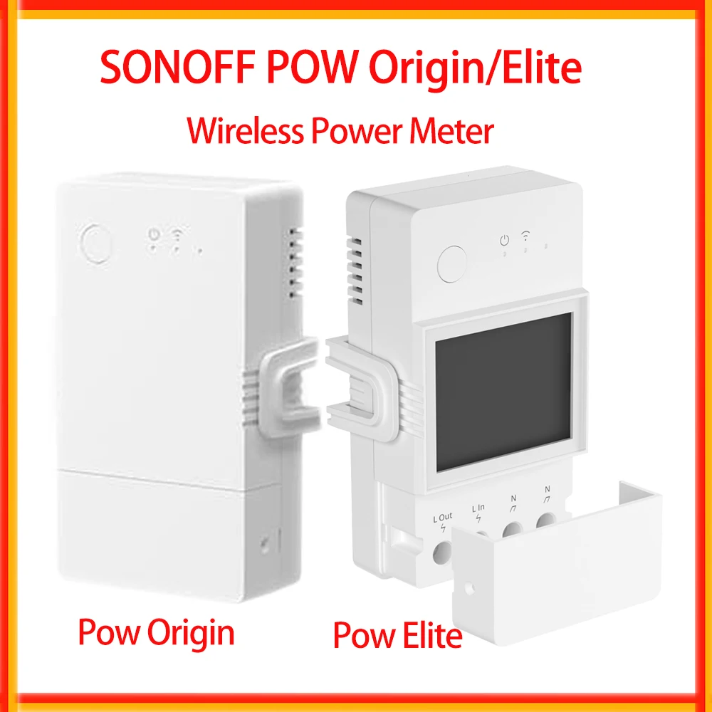 SONOFF POW Origin Elite 16A 20A Wifi Smart Power Meter Schalter Stromverbrauch LCD Display Drahtlose Fernbedienung Über eWelink Image