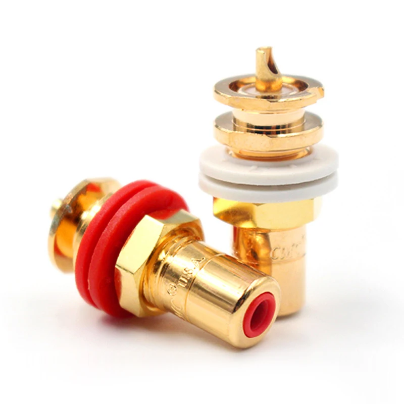 10Pcs Cinch-buchse CMC Stecker Chassis Panel Mount Adapter Audio Verstärker Terminal Stecker AV Lautsprecher Stecker DIY Draht Jack Image