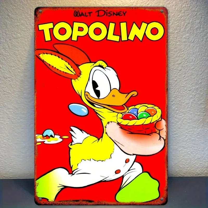 1 Stück „Disney Donald Duck“ 20,32 x 30,48 cm, Wandbehang aus Eisen, geeignet für Zuhause, Büro usw., voller Humor und Kreativität Disney d