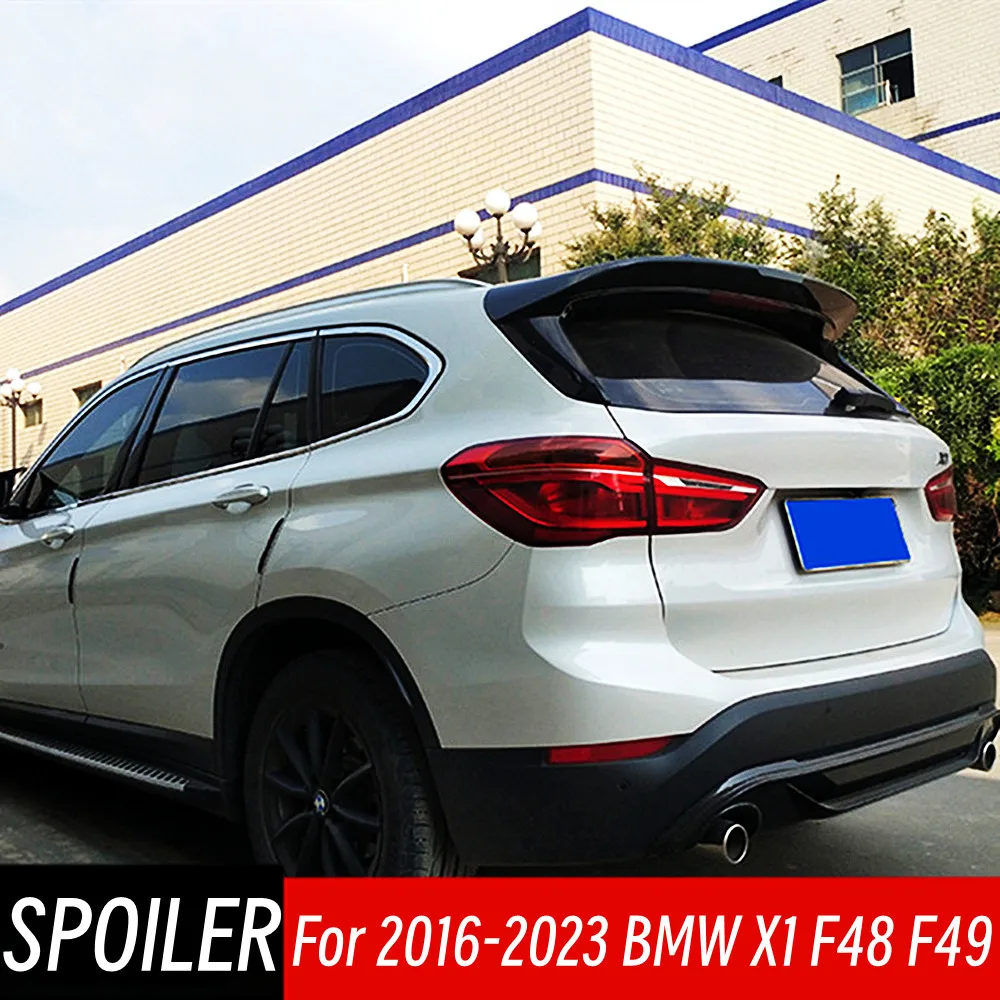 Per BMW X1 F48 F49 2016 17 18 19 20 21 22 23 Baule posteriore Coperchio Spoiler del tetto Ali Auto Nero Carbonio Esterno Tuning Accessori Parte
