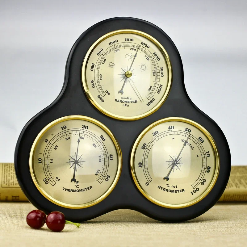 Baromètre domestique mural, thermomètre, hygromètre, Station météo suspendue, aucune batterie requise, météo domestique