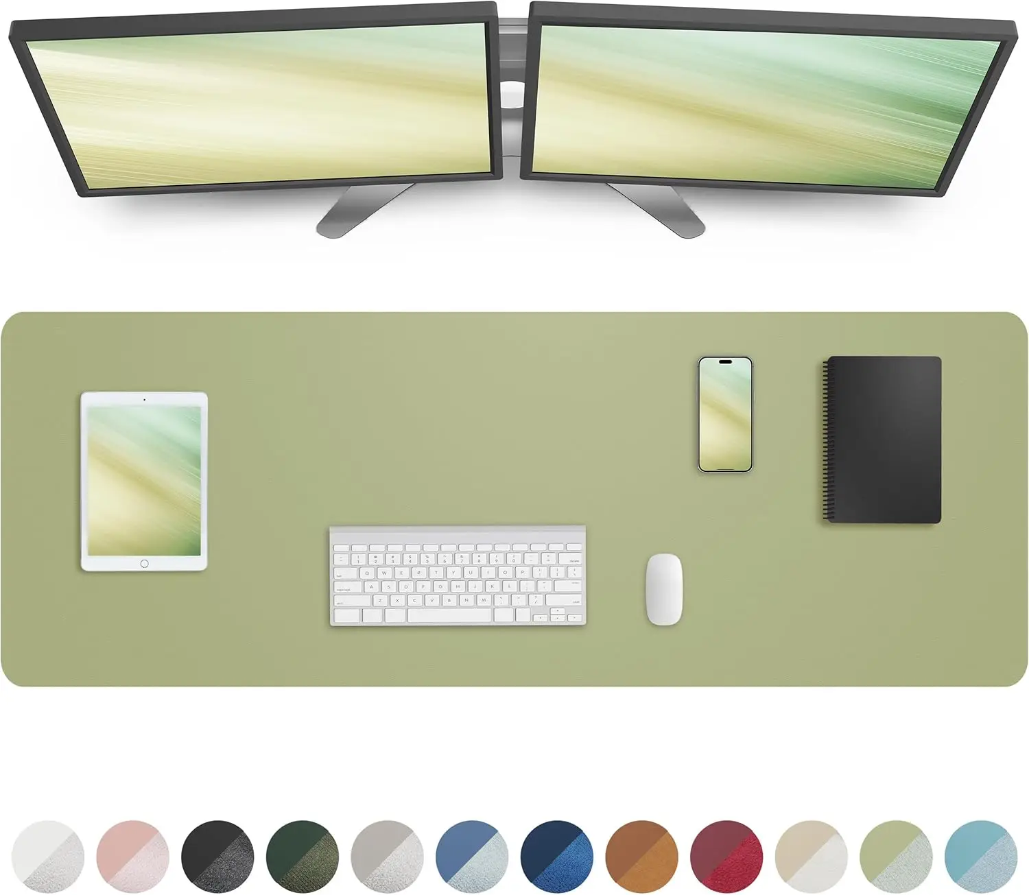 PU Overlock großes Mauspad, Büro-Schreibtischunterlage, rutschfest, wasserdicht, leicht zu reinigen, Schreibtischunterlage, Computermatte, Gaming-Mauspad Image