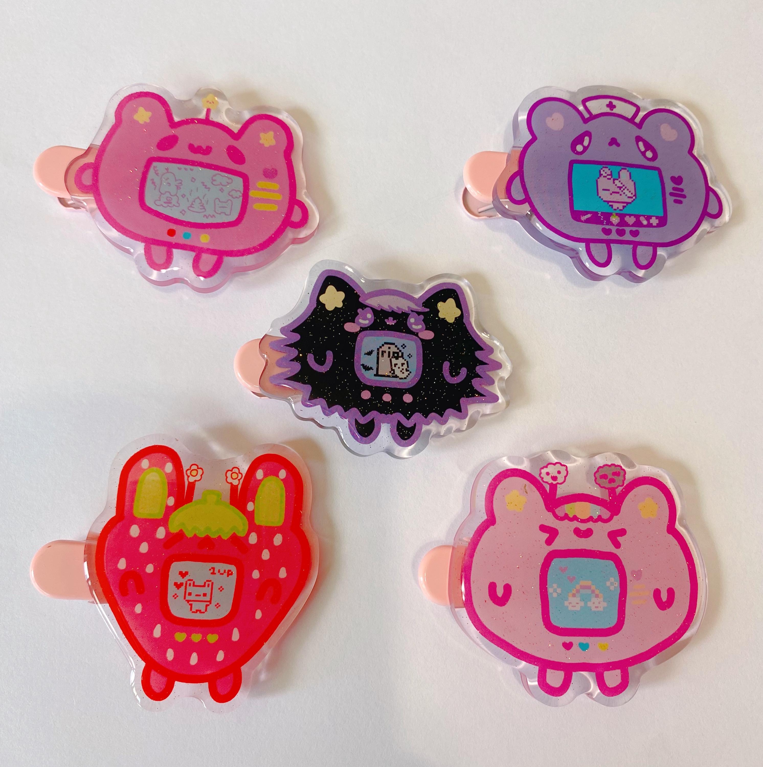 Fermagli per capelli Virtual Pet, fermagli per capelli, fermagli per capelli kawaii, fermagli per capelli, fermagli per capelli carini, fermagli per c