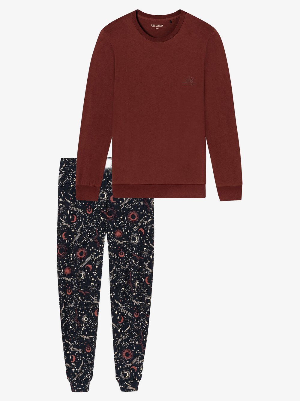 Schiesser Pyjama Herren bordeaux, 56 Image