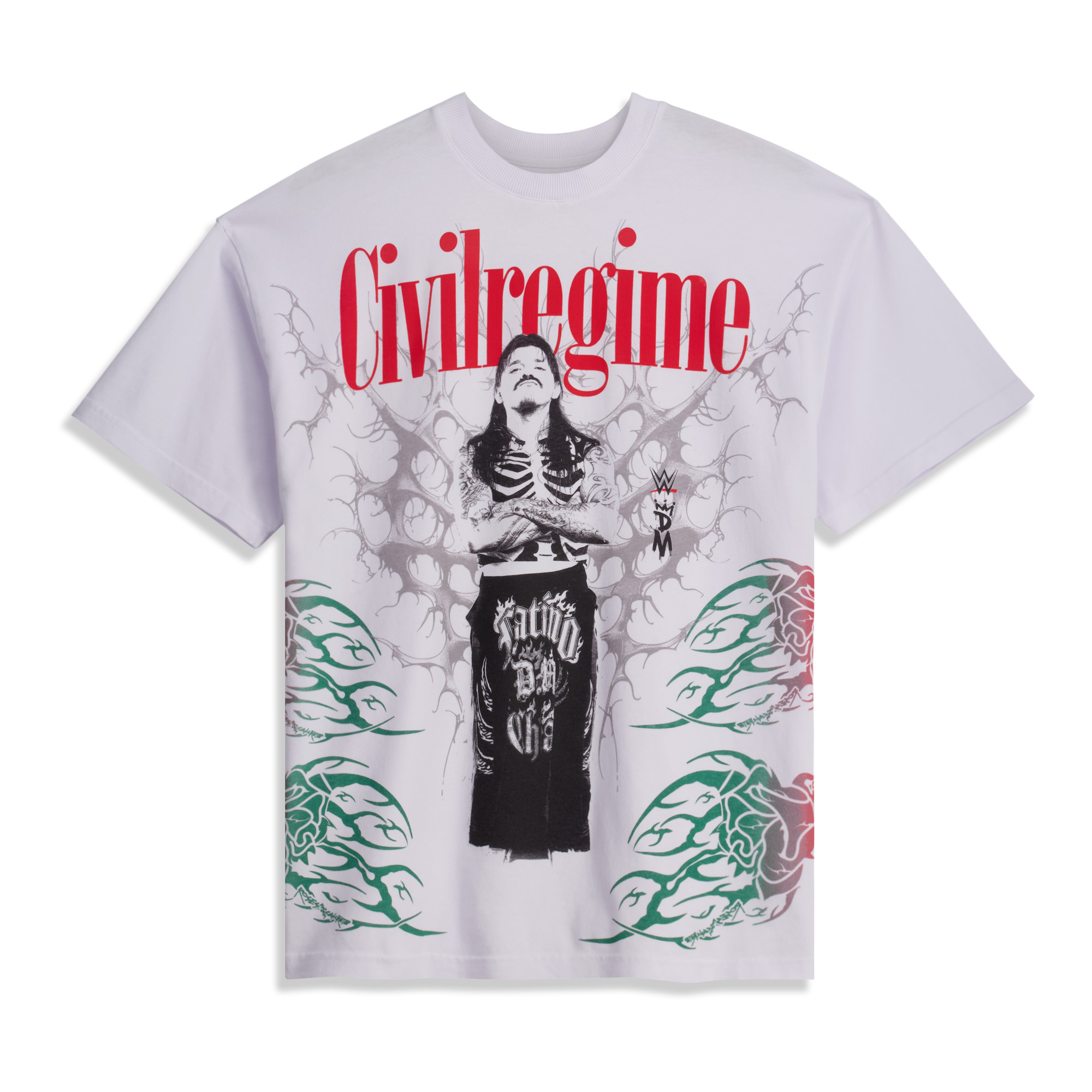 Weißes Herren-T-Shirt „Dominik Mysterio Civil Regime Heir to Heat“ Image