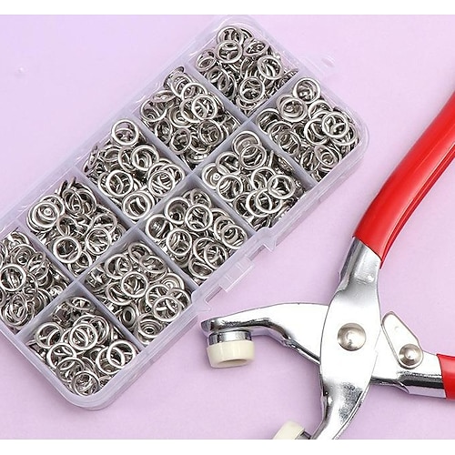 kit occhielli con attrezzo kit occhielli set di pinze per occhielli con occhielli portatili kit pressa occhielli con occhielli da 9,5 mm, 10 mm