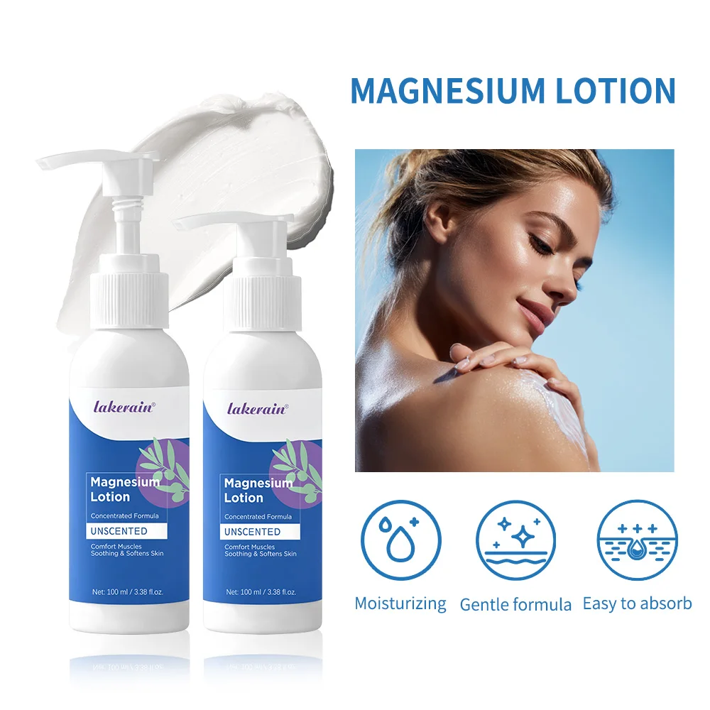 Lotion pour le corps au magnésium, crème non parfumée, soulagement hydratant, apaise les muscles, soins des articulations, santé de la peau, bien-être, soins du corps