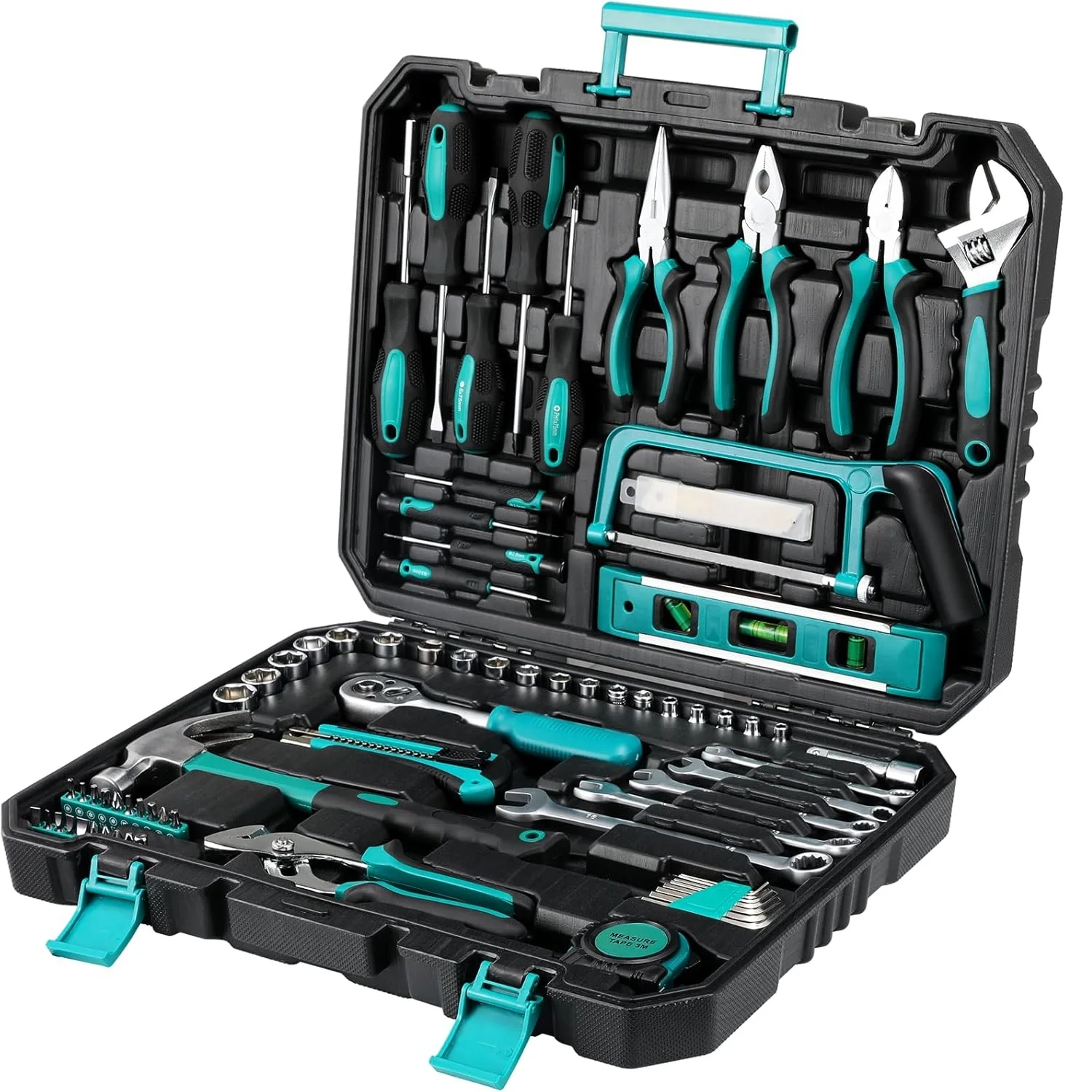 Clé à douille de 79 pièces, outil de réparation automobile, paquet combiné, ensemble d'outils mixtes, Kit d'outils manuels avec boîte à outils en plastique, mallette de rangement