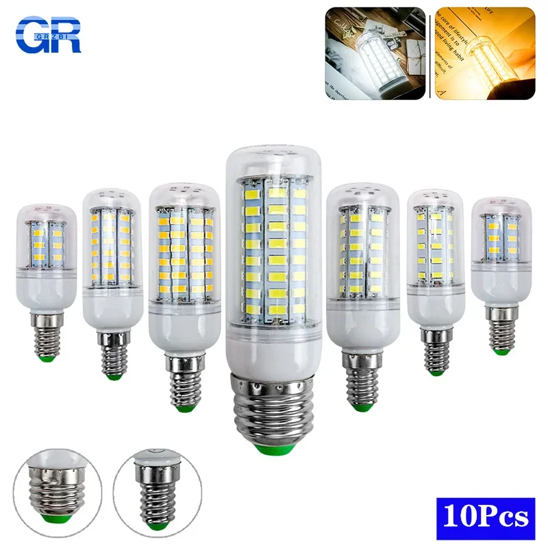 10 teile/los E27 Led Lampe AC 220 V Mais Birne 24 36 48 56 69 72 leds Lampada Led-lampe SMD5730 Led Lampe Licht E14 Kronleuchter Beleuchtung