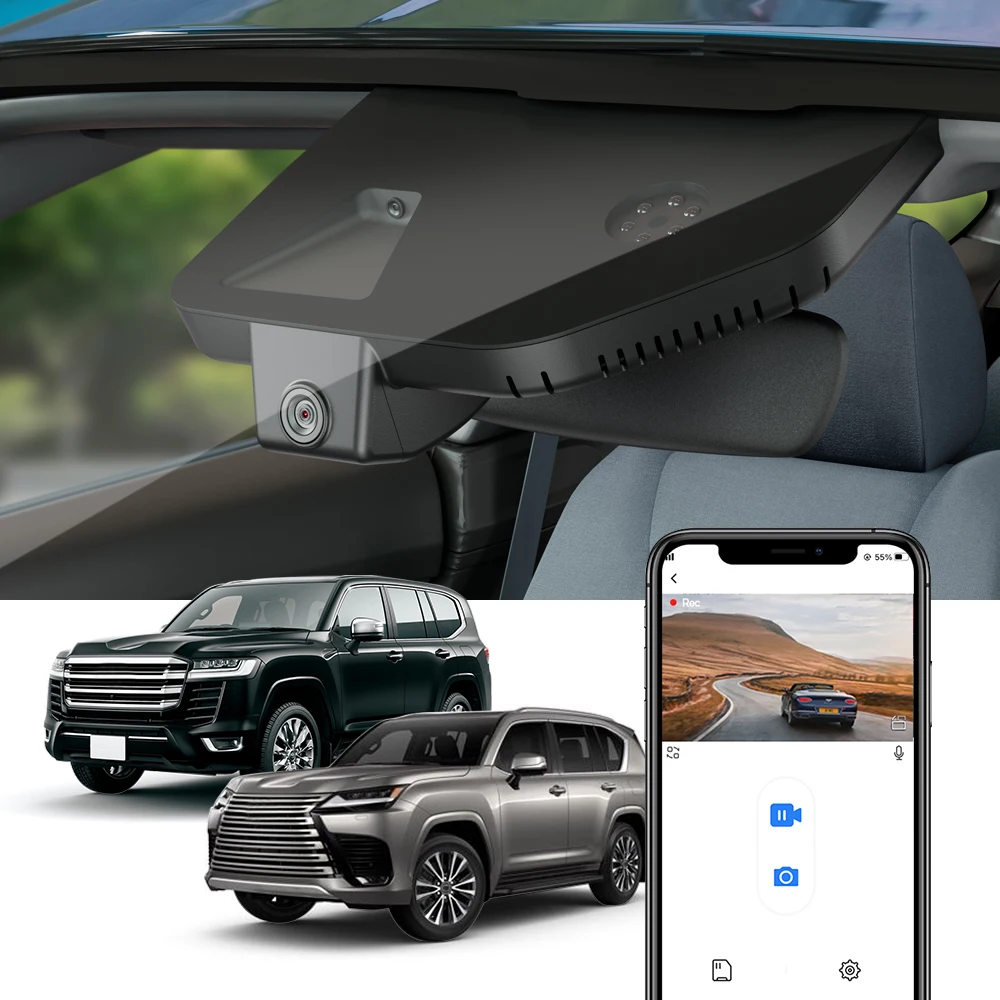 Fitcamx 4K Dashcam für Toyota Land Cruiser LC300 LC 300/Lexus LX600 LX 600 2022-2026, für LX700h 2025-2026/LX570 2017-2021 Image