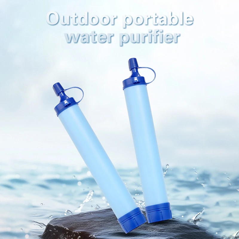 1/2/4/5 Stück 396 Gallonen persönlicher Wasserfilter für den Außenbereich, 0,01 Mi 4-stufiges Filtersystem, tragbarer Wasserreiniger, Überlebensstrohhalme Image