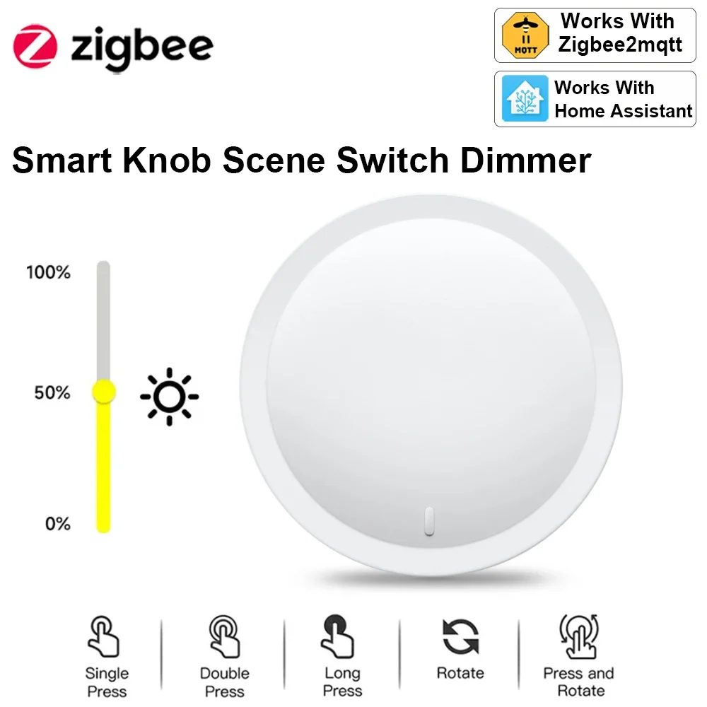 Smart Zigbee Scene Switch Dimmer Button Knob Controller für Home Automation Intelligent DIY Switch Support Home Assistant Image
