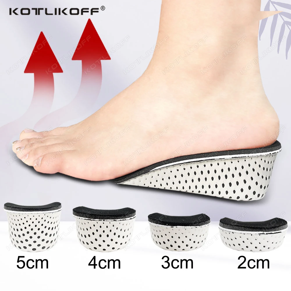 1/2 Paar ultraleichte, atmungsaktive, halbe Einlegesohle zur Erhöhung der Höhe von 2–5 cm, Höhe erhöhen, Sportkissen, Unisex-Schuhpolster Image