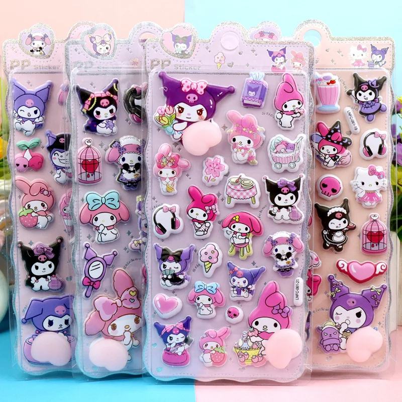 Kawaii Sanrio Glückliches Gesäß Aufkleber Cartoon Weiche Kneifen Kinder Dekompression 3D Blase Aufkleber Telefon Fall Dekoration Image