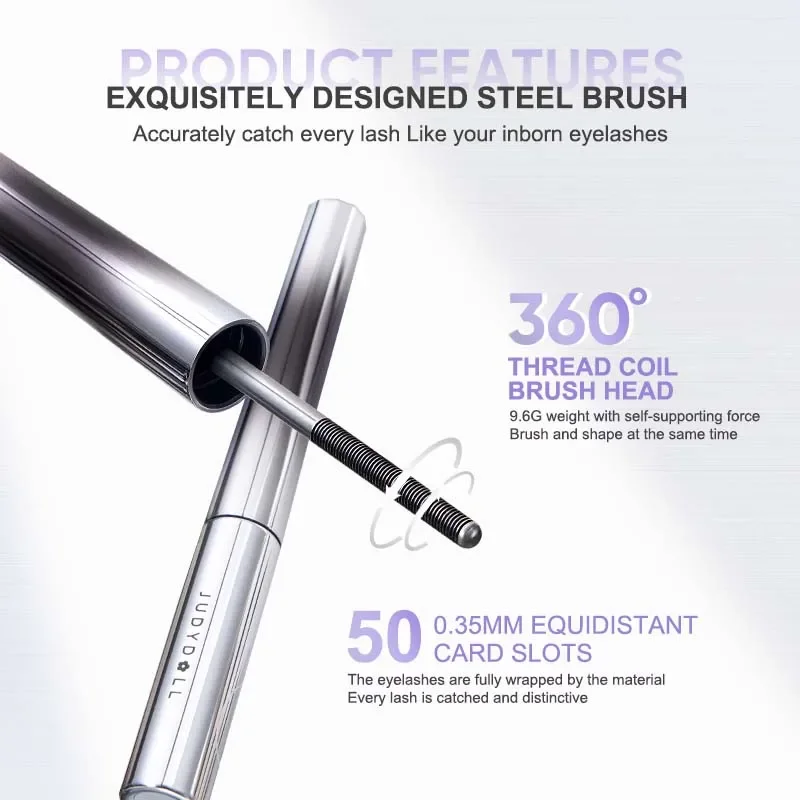 Judydoll Lashes Mascara Wasserdichte Seidenfaser-Mascara Schwarz Lange Curling-Wimpernverlängerungen Sexy Augen Make-up Kosmetik Image