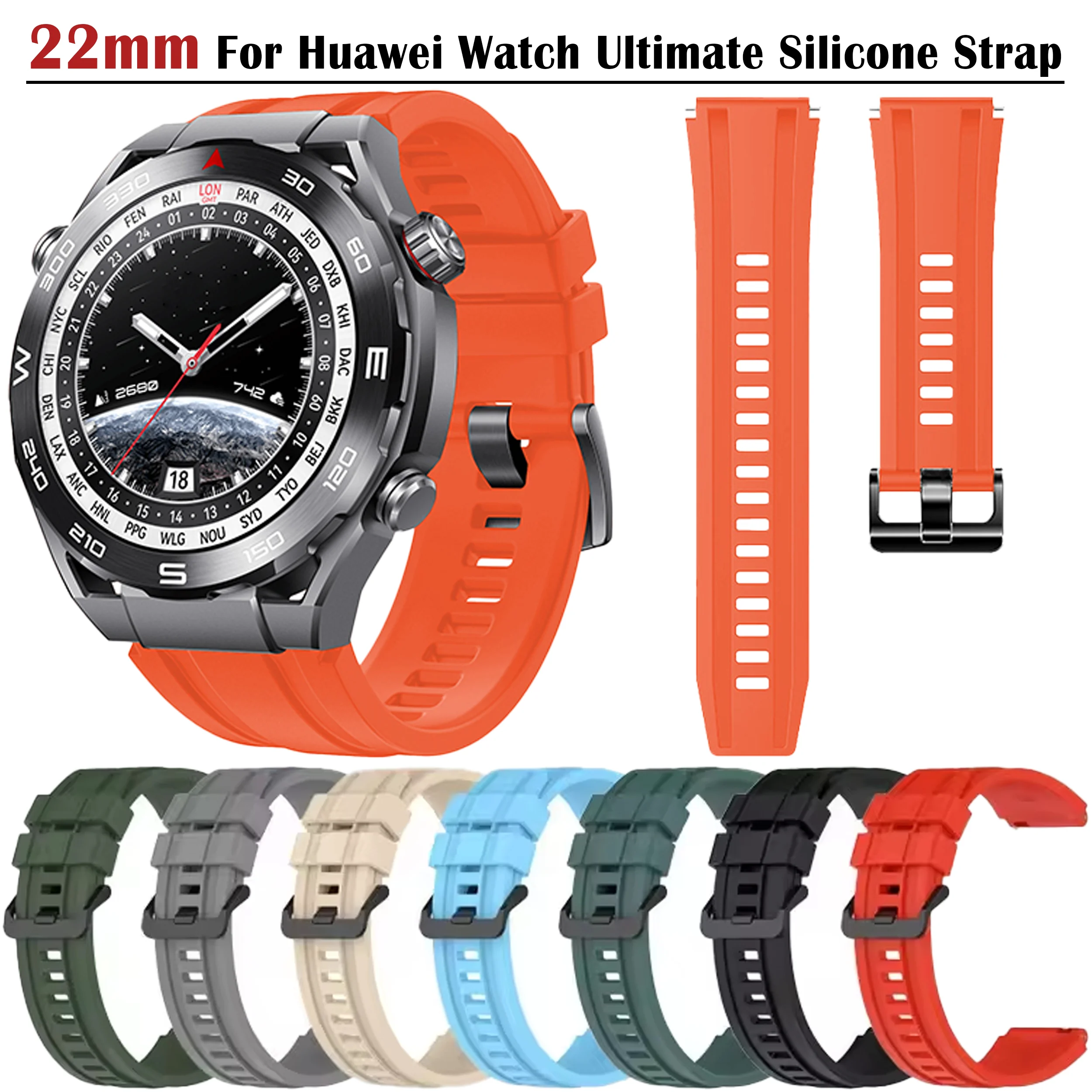 Offizielles Silikonarmband für Huawei Ultimate Band Smartwatch 22 mm Uhrenarmbänder für Huawei Ultimate GT 4 GT 2 Pro Ersatzarmband Image