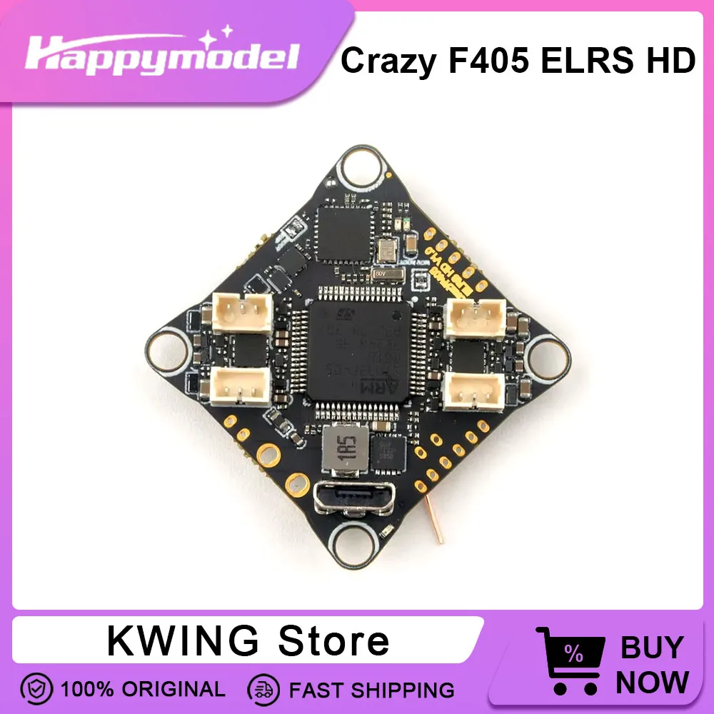 HappyModel CrazyF405HD ELRS 1-2S AIO FC Integrierter UART ELRS RX 12A BLS ESC für Mobula8 Digital HD Tinywhoop Cinewhoop Zahnstocher Image