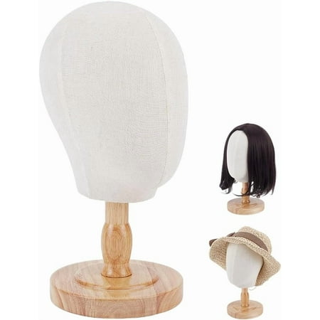 PH Wig Head Stand Heads With Stand Canvas Wig Head Stand 21 Detachable Wig Heads Model Stand for Styling Hat Cap Wigs Helmet Bridal Veil Beanies Jewelry Headband Display White