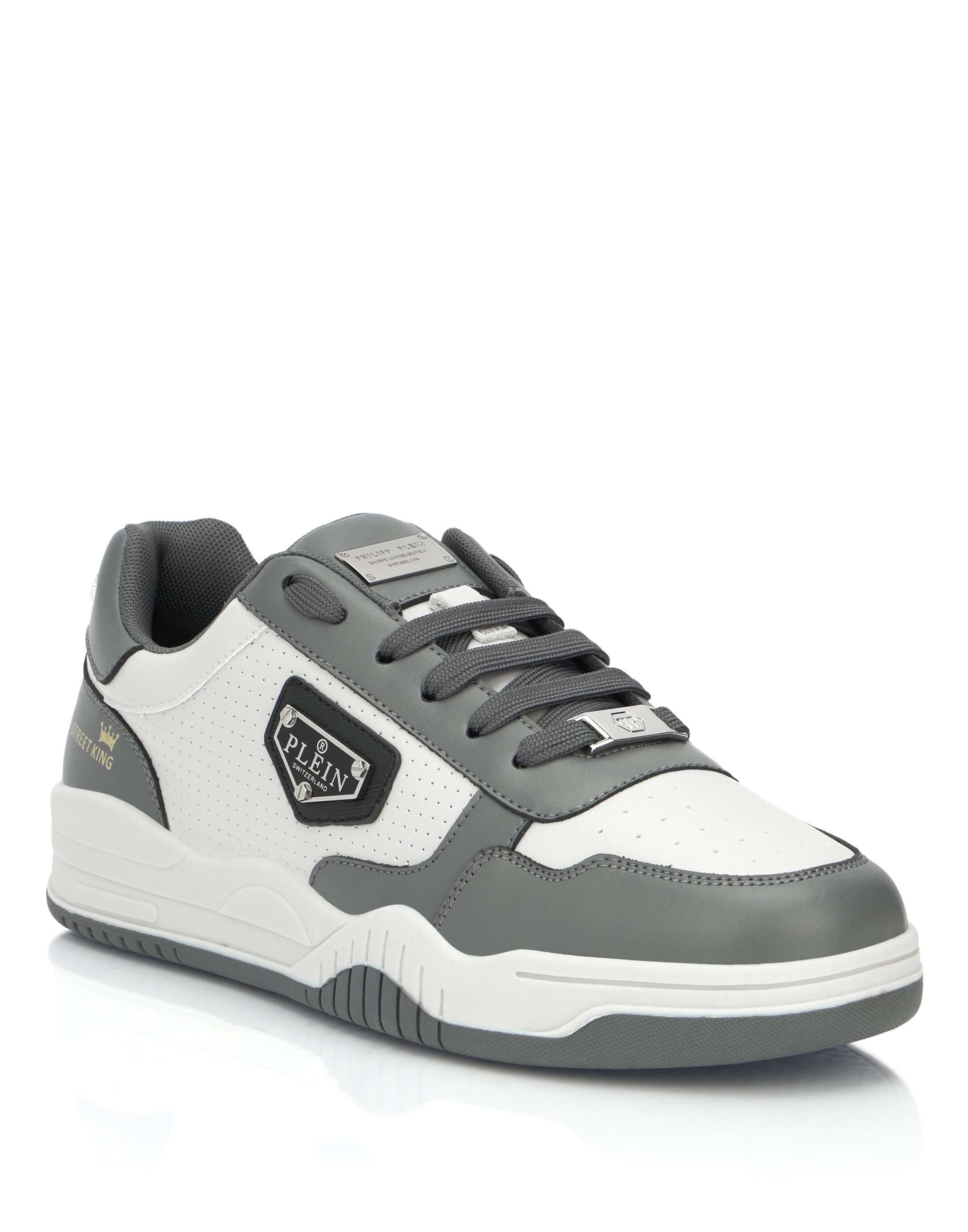 Sneaker PHILIPP PLEIN "Street", Damen, Gr. 46, Normalschaft, 1072, grau, schwarzgrau, Schuhe Sneaker