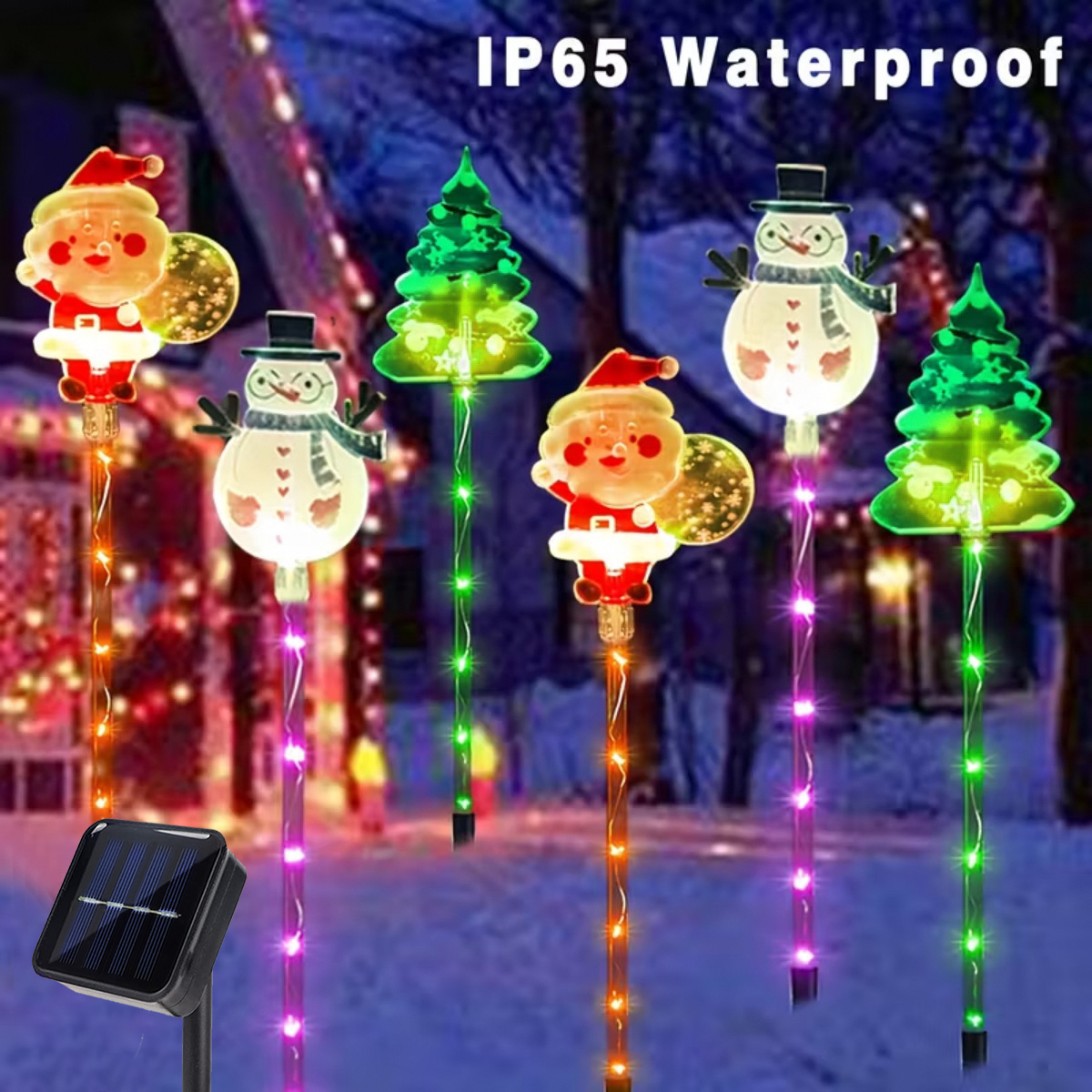 Outdoor Solar Lawn Lights, Santa Claus, Christmas Tree, And Elk 6 In 1 Garden Holiday Decorations For Yard Outdoor Solar Lawn Lights, Santa Claus, Christmas Tree, And Elk 6 In 1 Garden Holiday Decorations For Yard