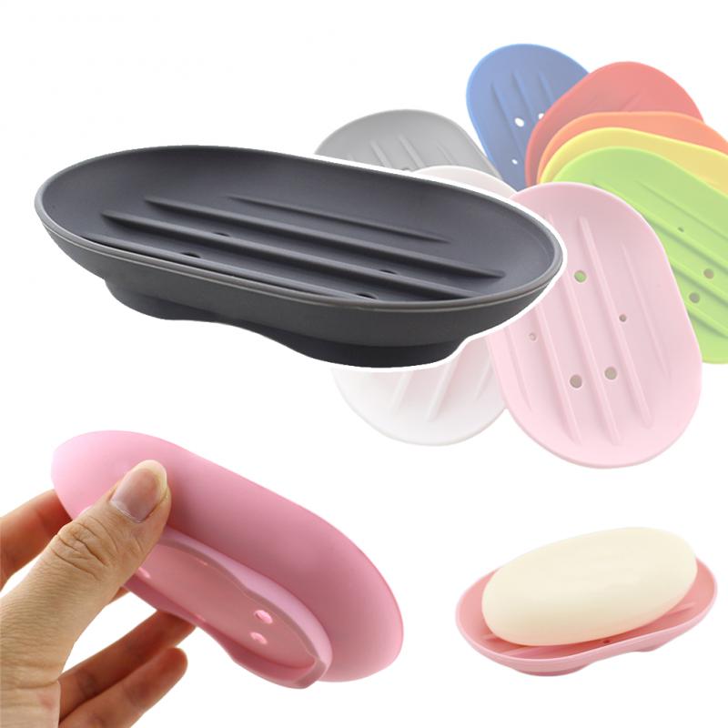 Silicone Flexible Soap Holder Travel, Portable Soap Dish Plate, Bathroom Soap Dish Holder Dish New Fashion Candy Color a Yellow 1pc