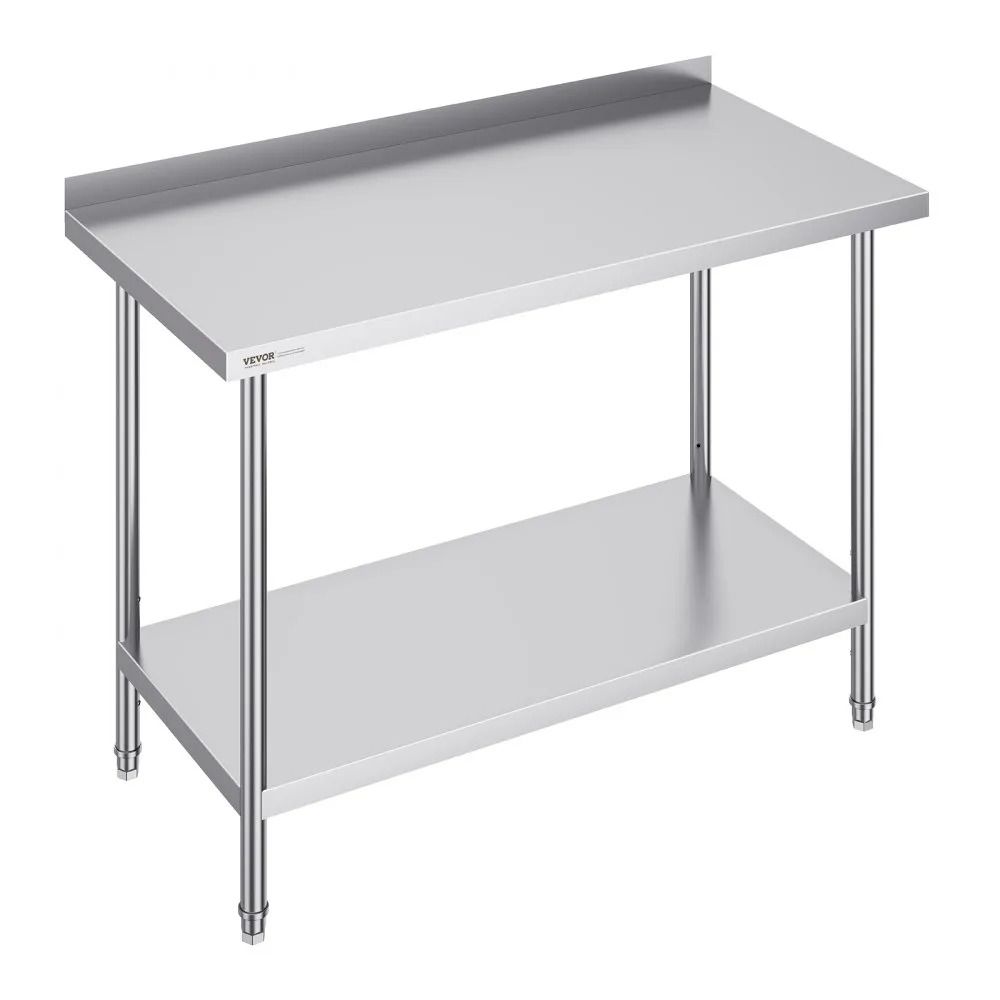 Heavy Duty Prep Worktable, Stainless Steel Work Table, Adjustable Height For Restaurant, Home And Hotel Heavy Duty Prep Worktable, Stainless Steel Work Table, Adjustable Height For Restaurant, Home And Hotel
