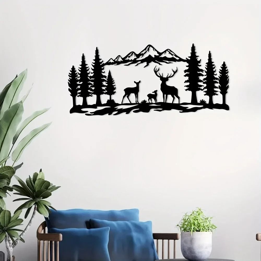 Mountain Forest Metal Wall Art mountain