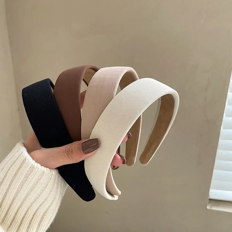 Elegant Wide Hair Pressing Band For Women khaki