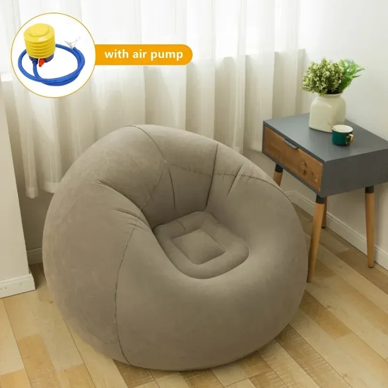 PVC Lounger Seat, Large Lazy Inflatable Sofa Chairs, Bean Bag Sofas, Pouf Puff Couch For Tatami & Living Room blue