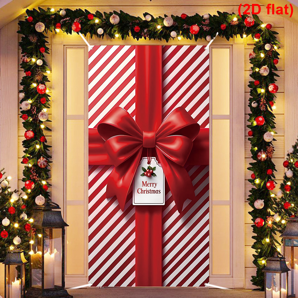 Porch Door Banner, Christmas Hanging Flag, Ornaments, Xmas Gifts, Christmas Decorations For Home, New Year Decor style B