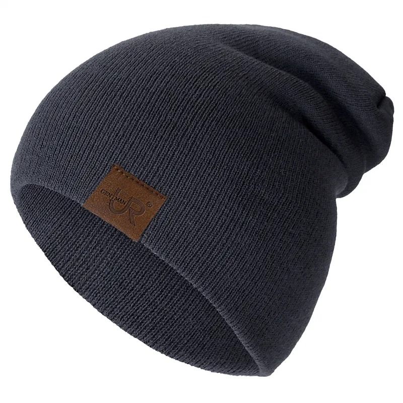 Unisex Beanie Hat URGENTMAN Casual Warm Knitted Winter Hat coffee