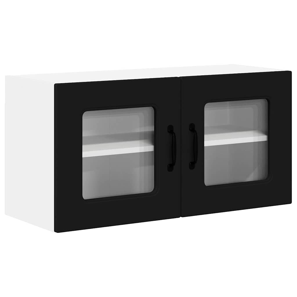 vidaXL Küchenwandschrank mit Tür Schwarz 80 x 31 x 40 cm Holzwerkstoff Image