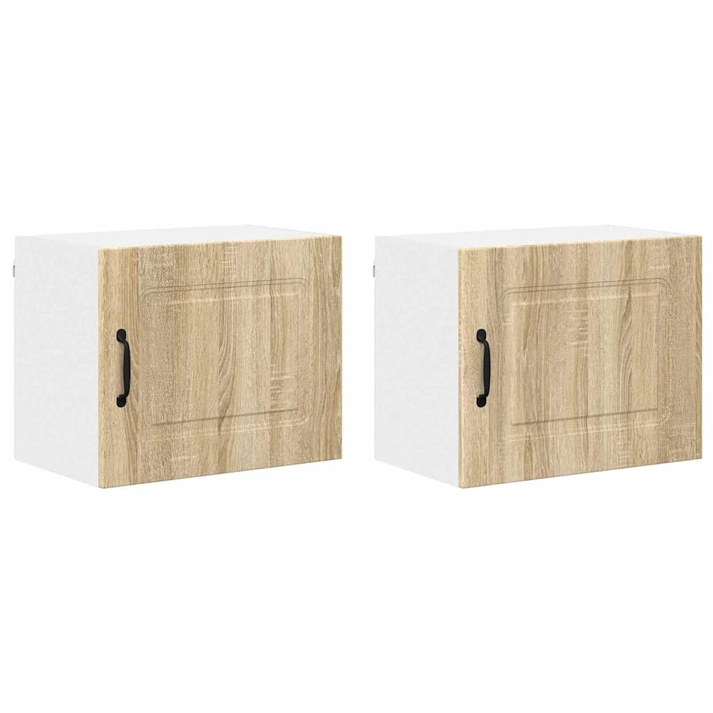 vidaXL Küchenwandschrank mit Regal 2 pcs Sonoma-Eiche 50 x 31 x 40 cm Image