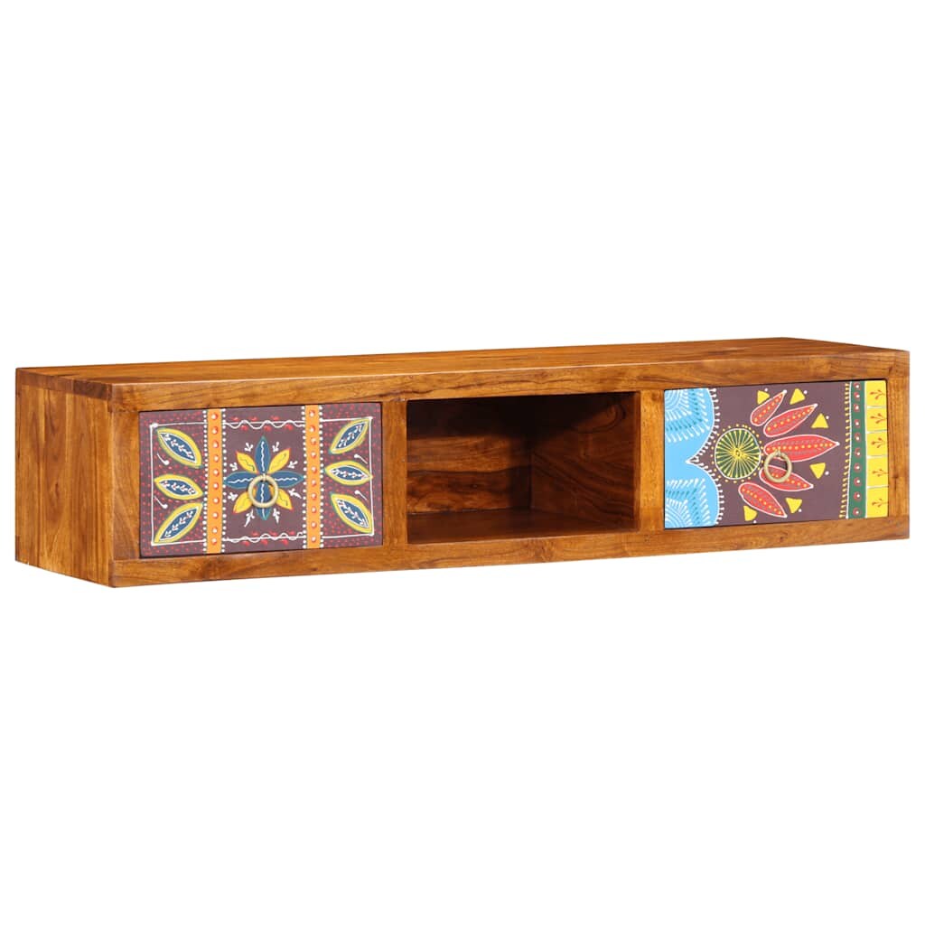 vidaXL TV-Wandschrank Mehrfarbig 100x30x22 cm Massivholz Akazie Image