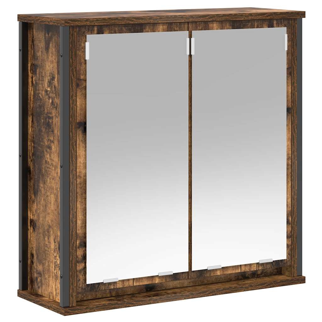 vidaXL Bad-Wandschrank mit Spiegel Räuchereiche 60x21x60 cm Image