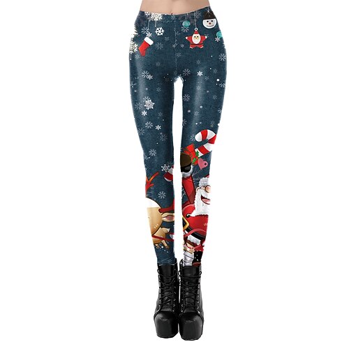 Pantalon Leggings père Noël Noël Tenue Quotidienne pour Femmes Adultes Noël Mascarade la veille de Noël Soirée Noël Pantalon
