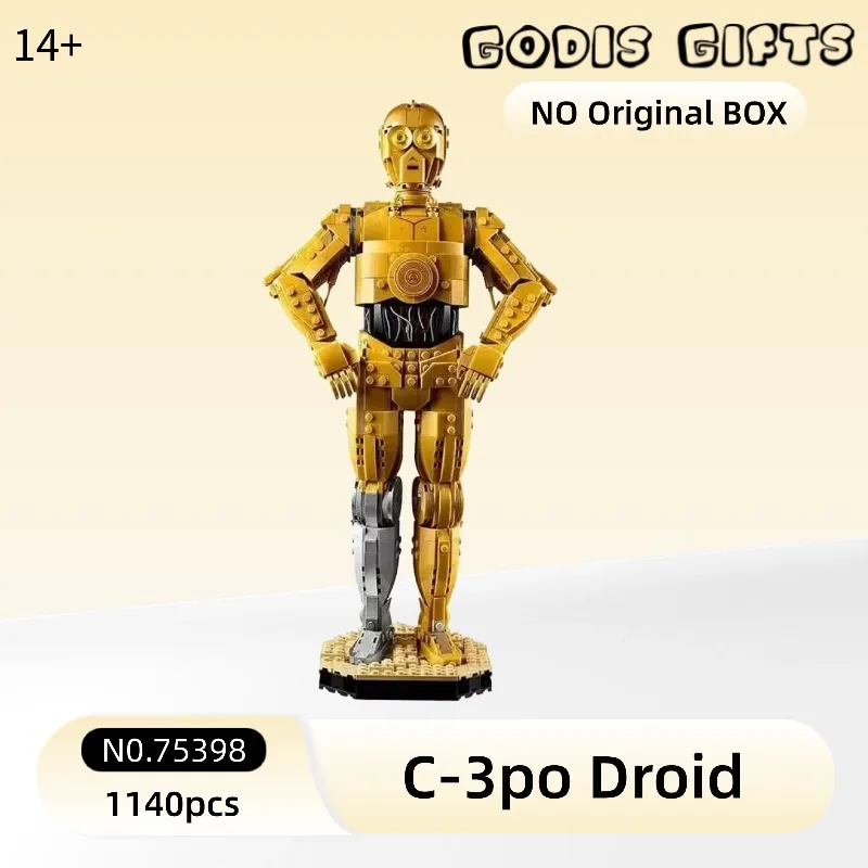 2026 Beliebte Schlacht C-3po Droid Figur Action Modell Baustein Ziegel 75398 1140 stücke Bildung Kinder Halloween Weihnachten Geschenke Image