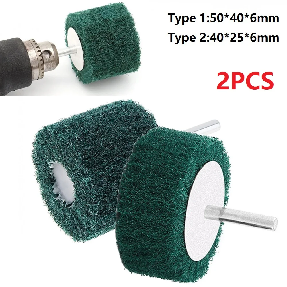 6mm Schaft Klappe Faser Schleifen Kopf Rad Schleif Pinsel Scheuer Pad Schleifen Polieren Kopf Werkzeuge Für Edelstahl/Aluminium Image