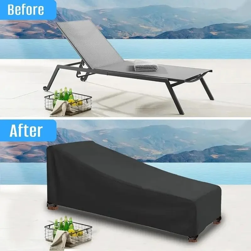 Robuste Lounge-Stuhlhussen für den Außenbereich – strapazierfähiger Oxford-Stoff, Ganzjahres-Schutz für Terrasse und Pool, Bezug für Terrassenmöbel Image