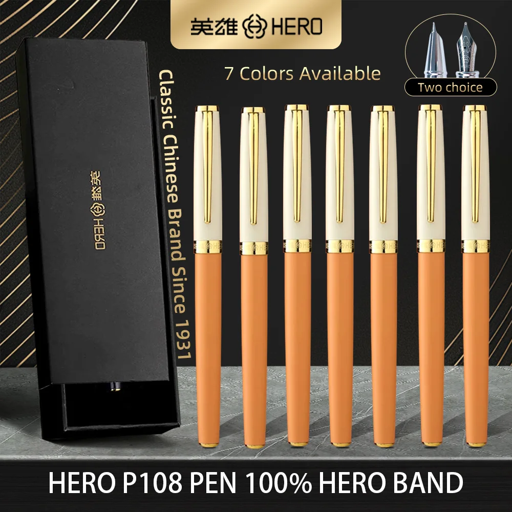 Studenten-Füllfederhalter mit Farbiger Iridium-Goldspitze 0,5mm für Kinder-Schreibübungen Hochwertige Hero Marke P108 Schulbedarf Image