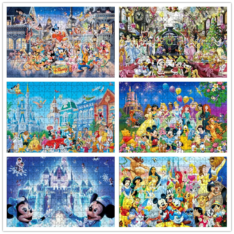 Disney Princess Mickey Mouse Puzzles Disney klassische Filme und Charakter Schneewittchen Aschenputtel Puzzles für Kinder Image