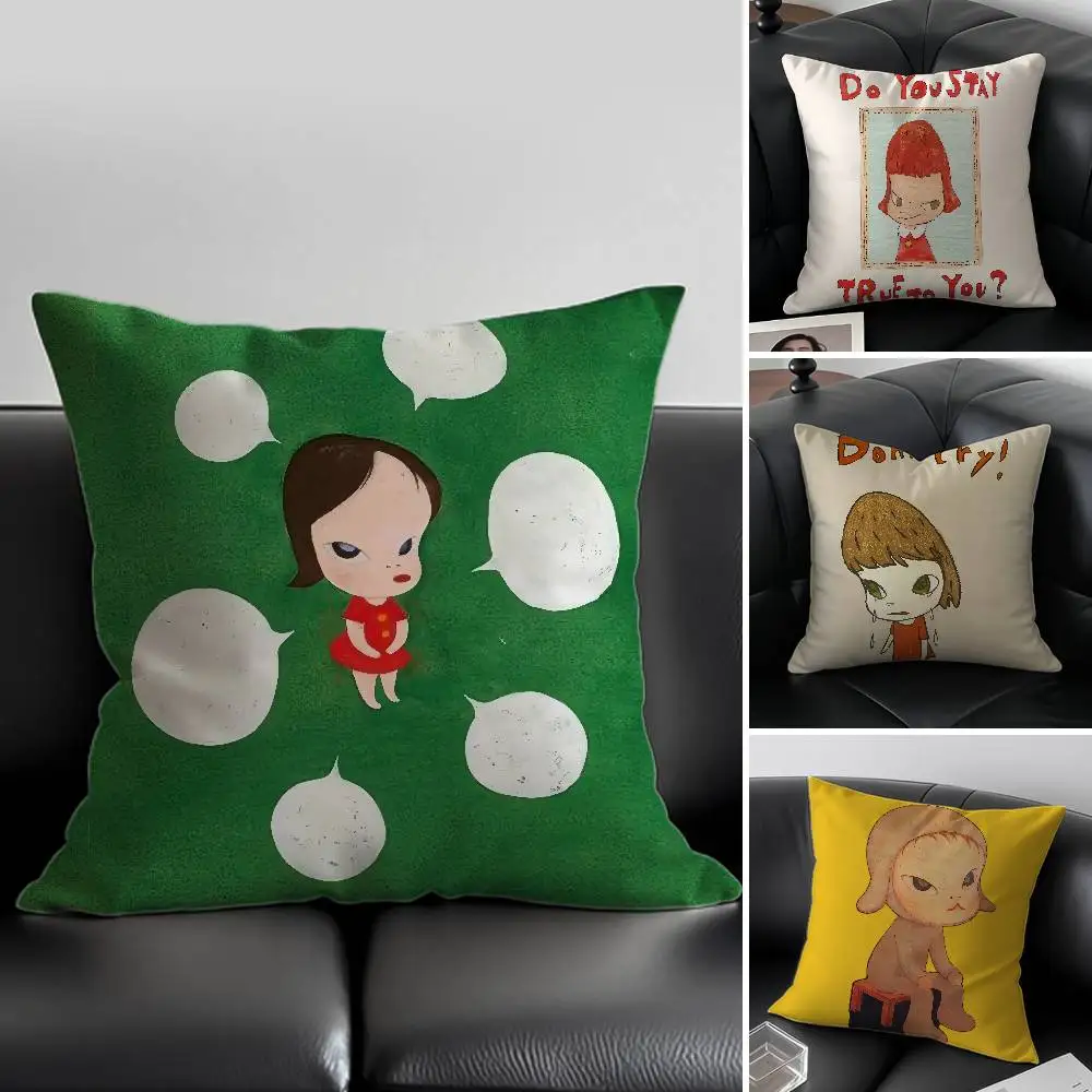 Yoshitomo Nara Kissenbezug, Anti-Staubmite, unsichtbarer Reißverschluss, Schlafsofa Image