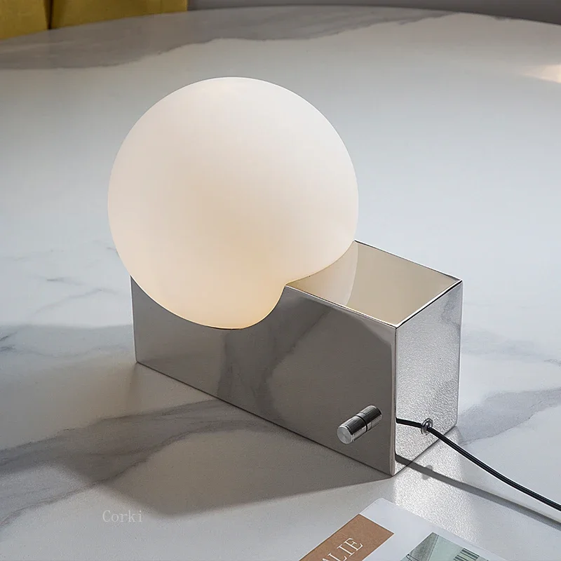 Nordic Dimmbare LED Schreibtisch Tisch Lampe Schlafzimmer Ins Stil Design Nacht GlassTable Licht Für Kinder Zimmer Innen Wohnkultur Leuchte