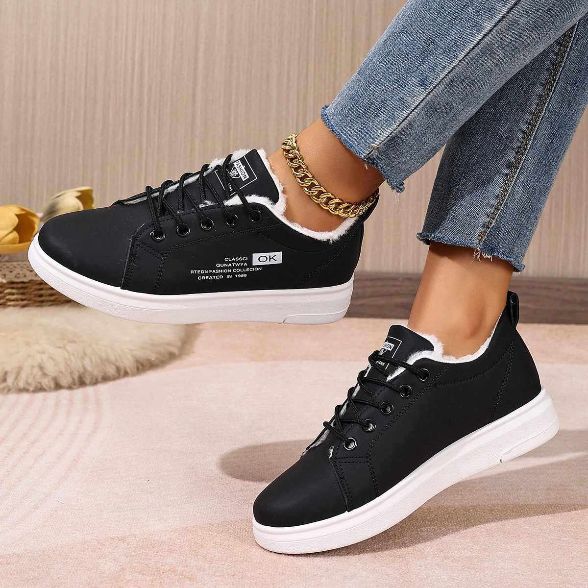 Neue Schnee Stiefel Winter Frauen Schuhe Warme Dame Casual Schuhe Runde Kappe Lace Up Mode Turnschuhe Plattform Schnee Stiefel