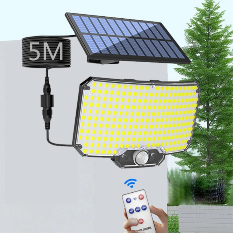 234 LED-Solarleuchten für den Außenbereich, menschlicher Bewegungsmelder, Sicherheits-Flut-Wandleuchten für Garage, Innenhof, Garten