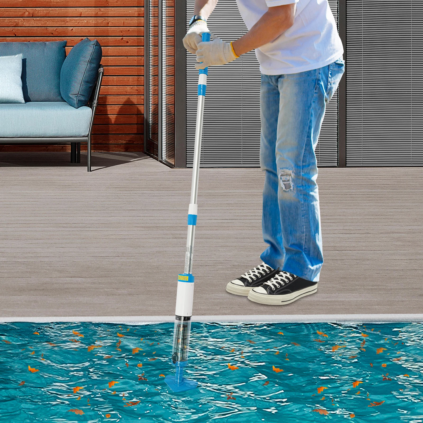 Aspirateur de piscine 3 en 1, aspirateur de piscine avec écran et poignée, aspirateur de piscine à main pour piscines