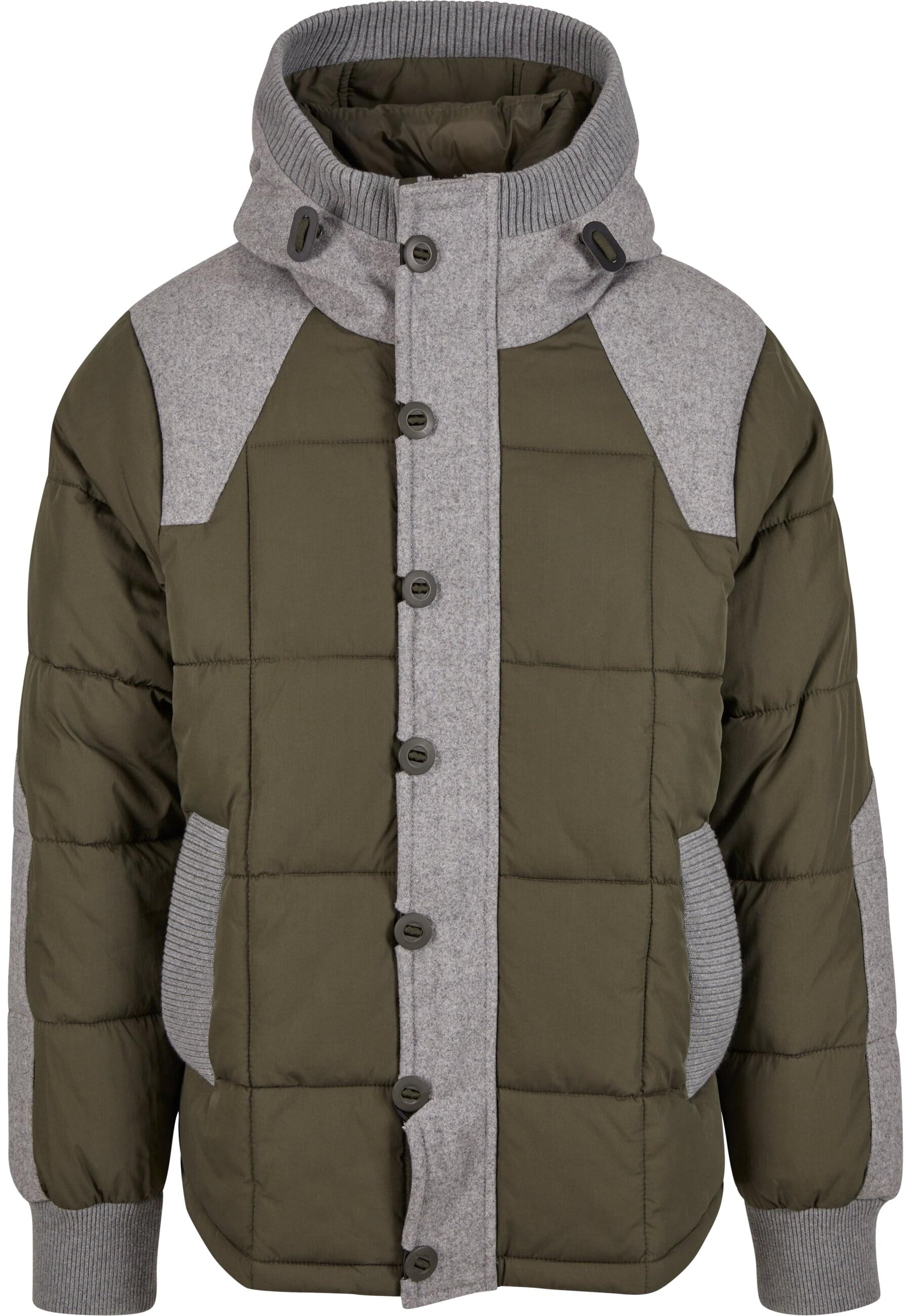 Winterjacke BRANDIT "Brandit Brandit Men Garret Jacket", Herren, Gr. M, olive, grau, 78% Baumwolle, 22% Polyamid, unifarben, normal, ohne Ausschnitt, Jacken Winterjacke