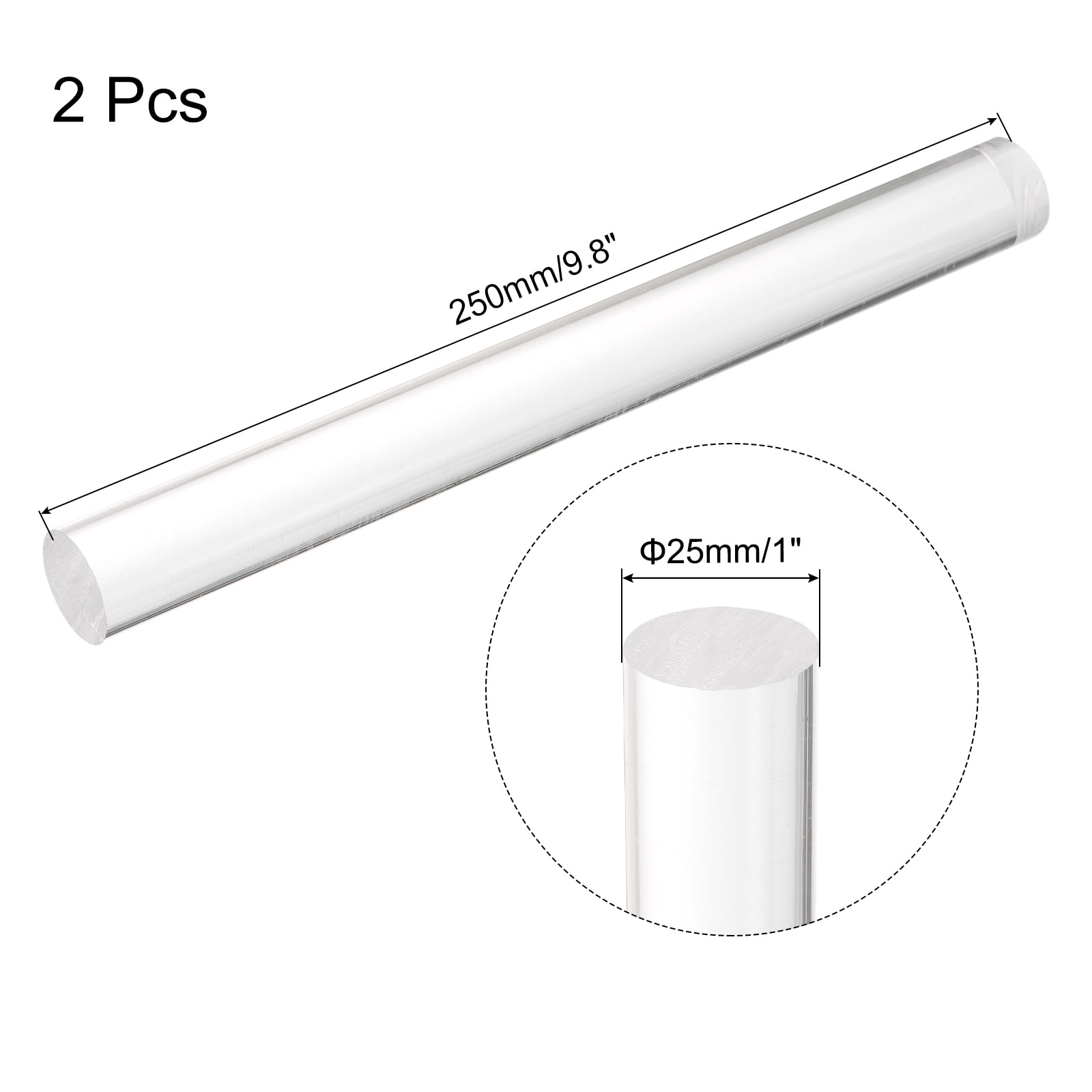 Acrylic Round Rods Clear Acrylic Dowel Rods Sticks Plastic Sticks Strip for DIY Crafts Lighting Decoration