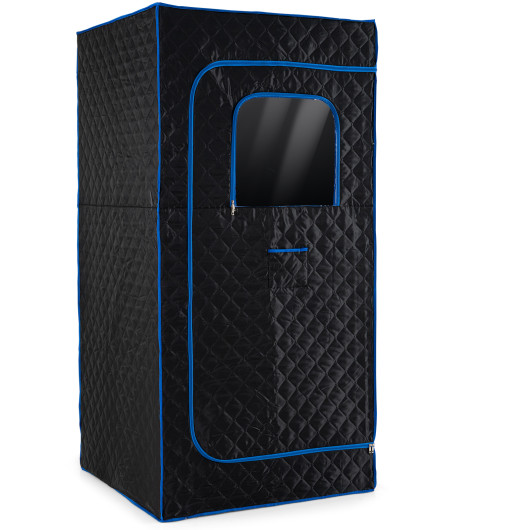 Costway Portable Steam Sauna Box with 3L/1200W Fast-Heat Steamer and 15-Level Temperature-Blue