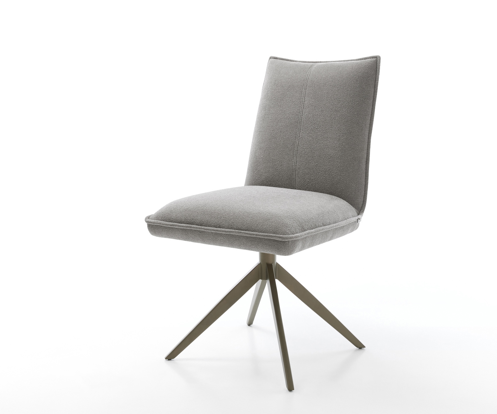 DELIFE Drehstuhl Lelio-Flex Strukturstoff Soft Grau Kreuzgestell breit Effektfinish Titan 360° drehbar Wippfunktion Taschenfederkern, Esszimmerstühle Image